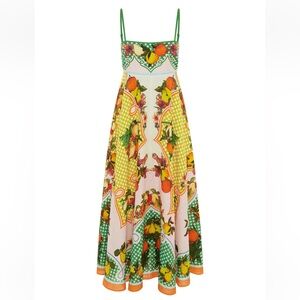 ALÉMAIS Lemonis Printed Linen Midi Dress